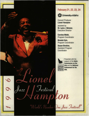 8.25" x 10.75" event program. Includes artist biographies, concert schedules, performance schedules, workshop and clinic information, and sponsor information.