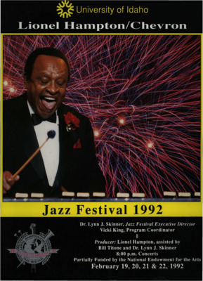 8.25" x 10.75" event program. Includes artist biographies, concert schedules, performance schedules, workshop and clinic information, and sponsor information.