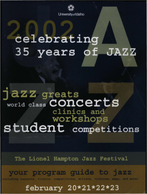 8.25" x 10.75" event program. Includes artist biographies, concert schedules, performance schedules, workshop and clinic information, and sponsor information.