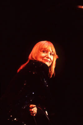 35 mm color slide. Gail Wynters on stage at the Pepsi International World Jazz Night at the 1992 Lionel Hampton-Chevron Jazz Festival.