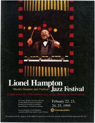 8.25" x 10.75" event program. Includes artist biographies, concert schedules, performance schedules, workshop and clinic information, and sponsor information.