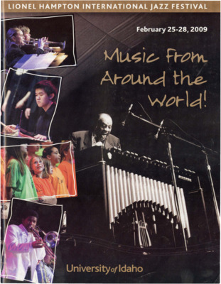 8.25" x 10.75" event program. Includes artist biographies, concert schedules, performance schedules, workshop and clinic information, and sponsor information.