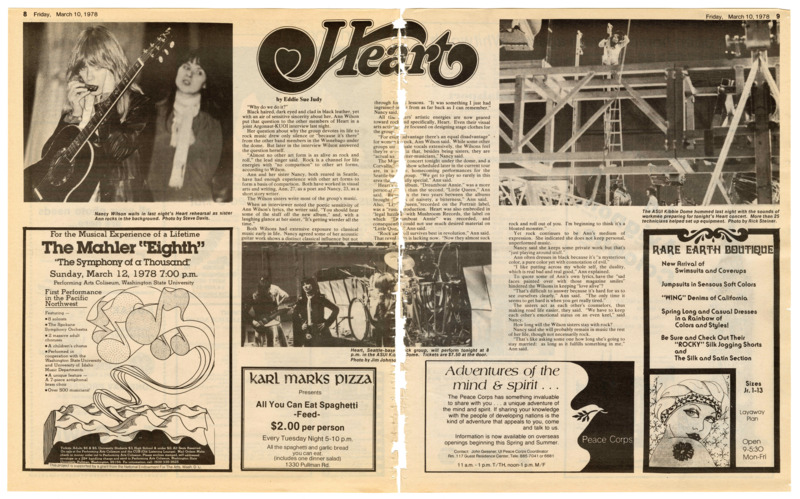 "Heart". Article for the Argonaut student newspaper by Eddie Sue Judy, March 10, 1978.