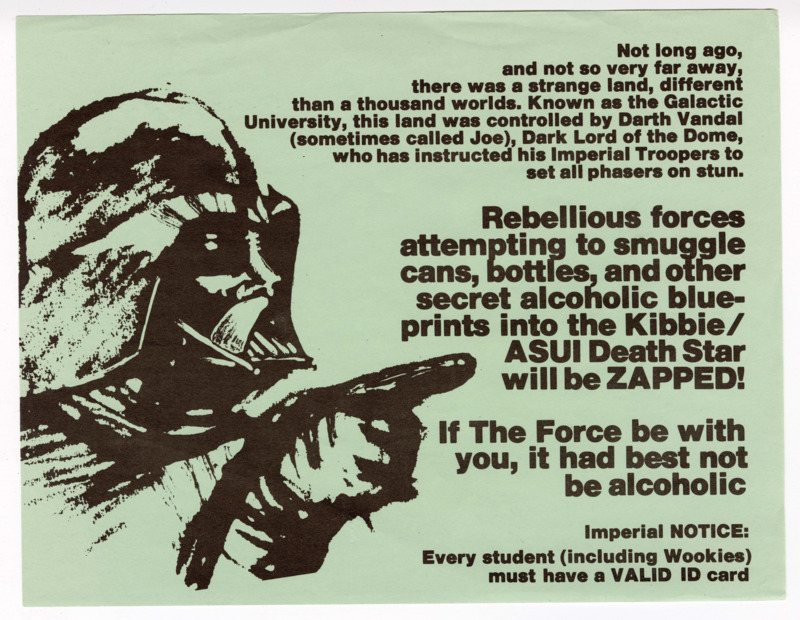 Darth Vader-themed notice about alcohol ban in Kibbie Dome