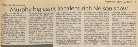 Concert Reviews: Murphy big asset to talent-rich Nelson show