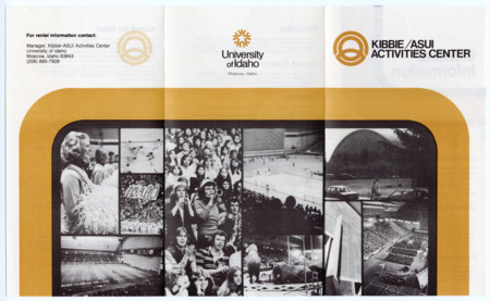 Kibbie/ASUI Activities Center pamphlet. 2 pages.