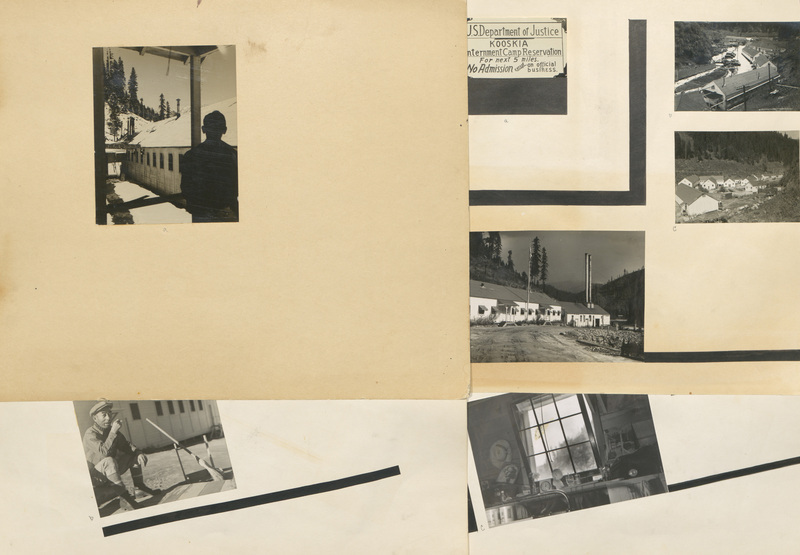 A digitized copy of a hand-made manuscript consisting of 148 photographs (and two drawings) of activities and and buildings related to the Kooskia Internment Camp. In 2005, the son of one of the camp's now-deceased guards discovered this scrapbook among family memorabilia and offered it to the University of Idaho. Consequently, the scrapbook was purchased by the University of Idaho Library with financial assistance from the Library Associates, a friends group. The original binding and covers were removed at an unknown time. It is also unknown who took the photos or compiled the scrapbook.