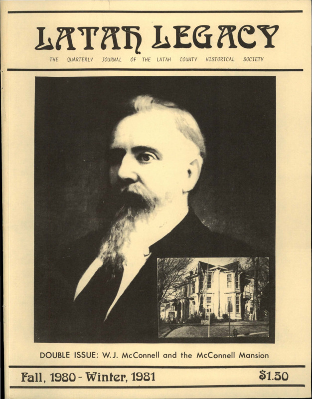 Vol. 9, No. 4. & Vol. 10, No. 1, 34 pages. This issue contains articles pertaining to the following subjects and article titles: Section 1 -- A Short History (pg 1); Section 2 -- Date of Construction (pg. 6); Section 3 -- Architectural Style (pg 9); Section 4 -- A Guided Tour (pg 13); The Rest of the Story: A Brief Sketch of McConnell's Background (pg 24); An Excerpt from "The Idaho Inferno" (pg 27)