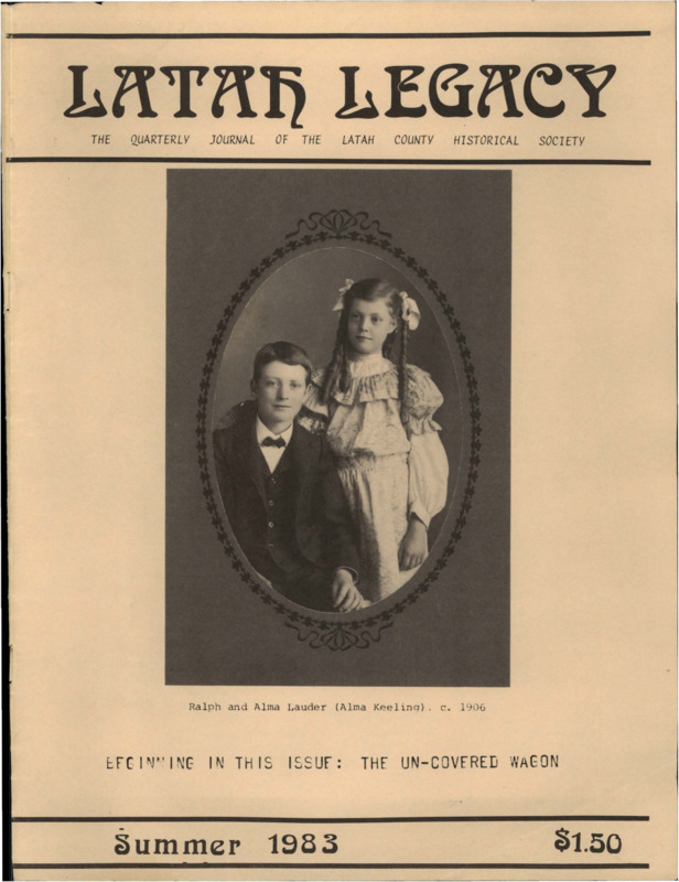 Vol. 12, No. 2, 28 pages. This issue contains articles pertaining to the following subjects and article titles: History and Description of Troy, Idaho, Part Two (pg 1); The First Moscow High Football Team (pg 9); The Un-Covered Wagon, by Alma Taylor-Lauder Keeling, Part One (pg 13); Book Review - Idaho for the Curious: A Guide (pg 23)