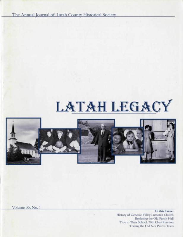 Vol. 35, No. 1, 24 pages. This issue contains articles pertaining to the following subjects and article titles: History of Genesee Valley Lutheran Church (pg 1); Replacing the Old Parish Hall (pg 8); True to Their School for Seven Decades (pg 10); Tracing the Old Nez Perces Trails (pg 13)