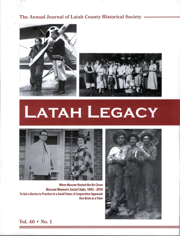 Vol. 40, No. 1, 28 pages. This issue contains articles pertaining to the following subjects and article titles: When Moscow Hosted the Air Circus (pg 2); Moscow Women's Social Clubs 1892-2010 (pg 7); To Get a Doctor to Practice in a Small Town: A Cooperative Approach (pg 20); One Brick at a Time (pg 22)