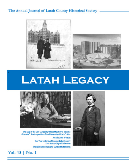 Vol. 43, No. 1, 36 pages. This issue contains articles pertaining to the following subjects and article titles: The Kiva in the Sky (pg 4); An Educated Woman (pg 14); For Your Listening Pleasure (pg 24); The Nez Perce Trails and Our First Settlements (pg 26)