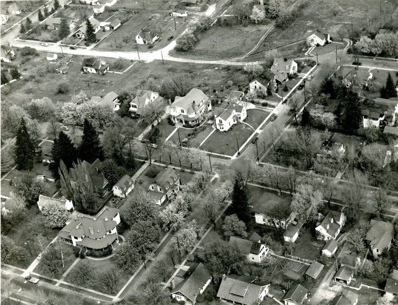 Aerial image of the Fort Russell Historic District during the 1940s.