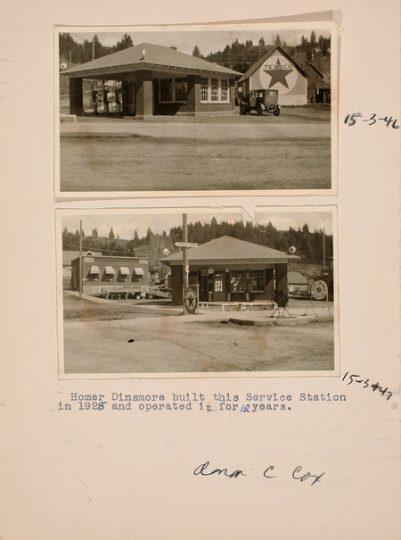 Homer Dinsmore built this service station in 1925 and operated it for 12 years.