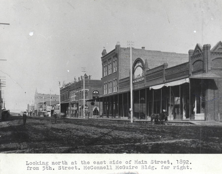 Looking north at the east side of Main Street in Moscow, ID.