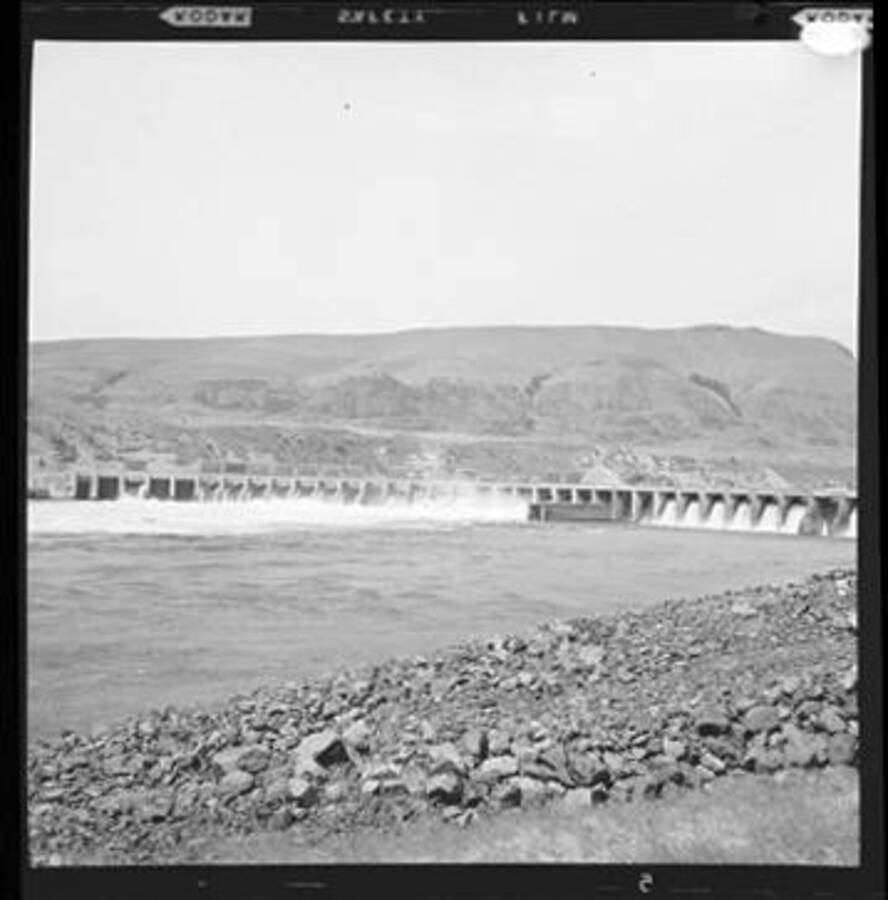 Rock Island Dam on the Columbia River in Chelan County Washington.