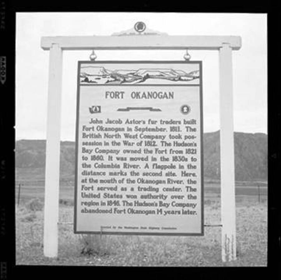 Historical marker for Fort Okanogan