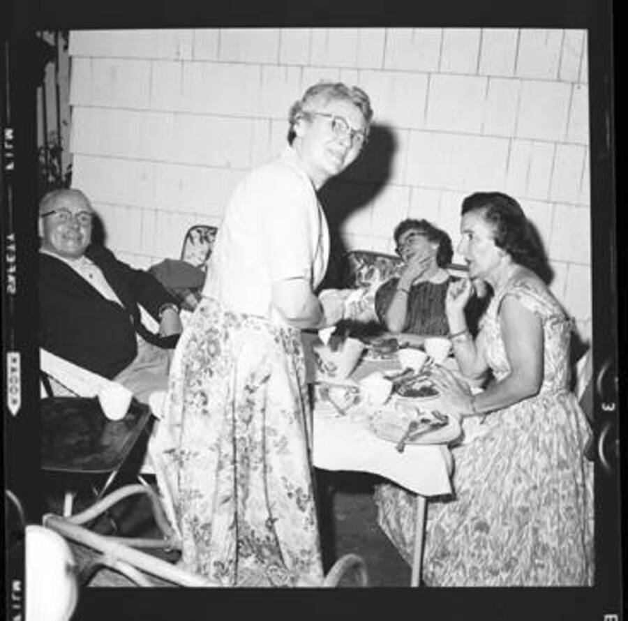 Unidentified people at a Poker Club party (Views of Helen and Henry Zimet, Marguerite Laughlin, Madeline Espe, Harold and Helene Lough, Mickey Andrews, and Kyle Laughlin)