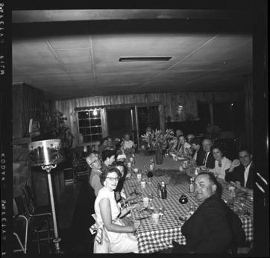 Views of unidentified people having dinner at Lake Coeur D'Alene.