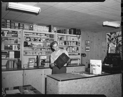 Interior view of an unidentified man at 110 East 5th Street, Moscow, Idaho.