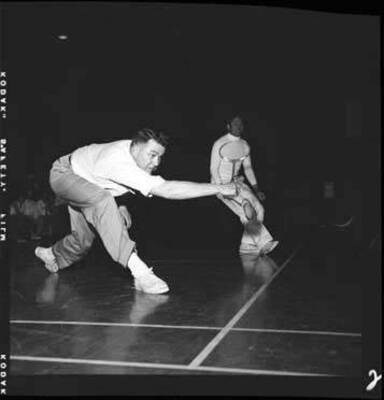 Man participating in sporting event.
