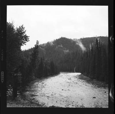 Sign on Lochsa River about Lewis and Clark route