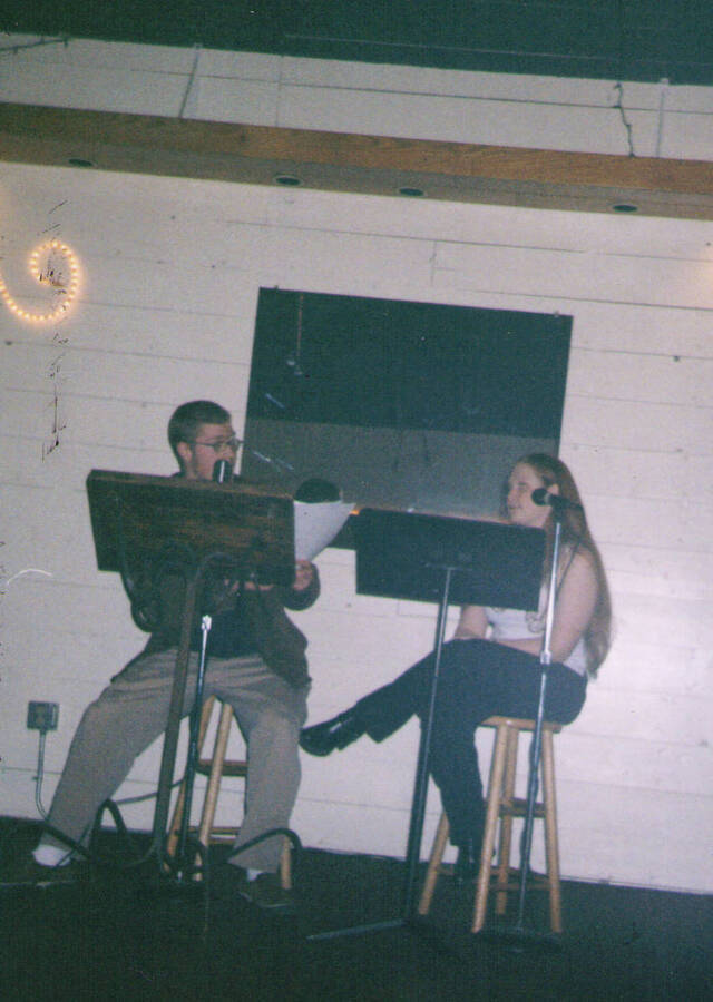 Theatre Outside the Bell Jar Mar 30, 2001 at Mikey's Gyros. Max Gash & Misty Morgan