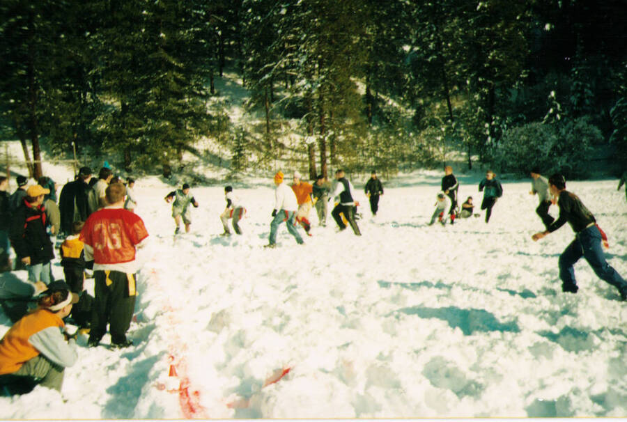 Lurker Bowl at Robinson Lake Park. A Moscow tradition that consists of flag football played in the snow at Robinson Lake Park.