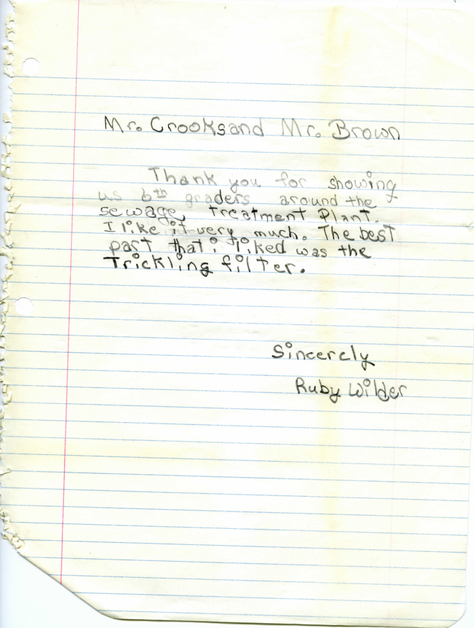 Letters from Troy 5th and 6th graders sent in 1971 to Mr. Crooks & Mr. Brown, thank yous for class field trip