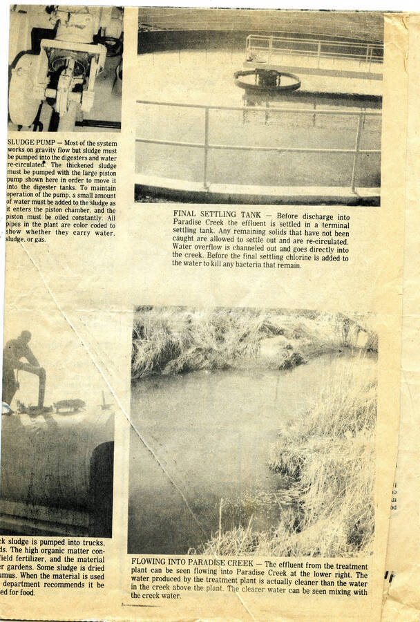 Full page newspaper article from the Idahonian, April 22, 1970, ""Water Treatment Plant Serves Moscow"". Part 4