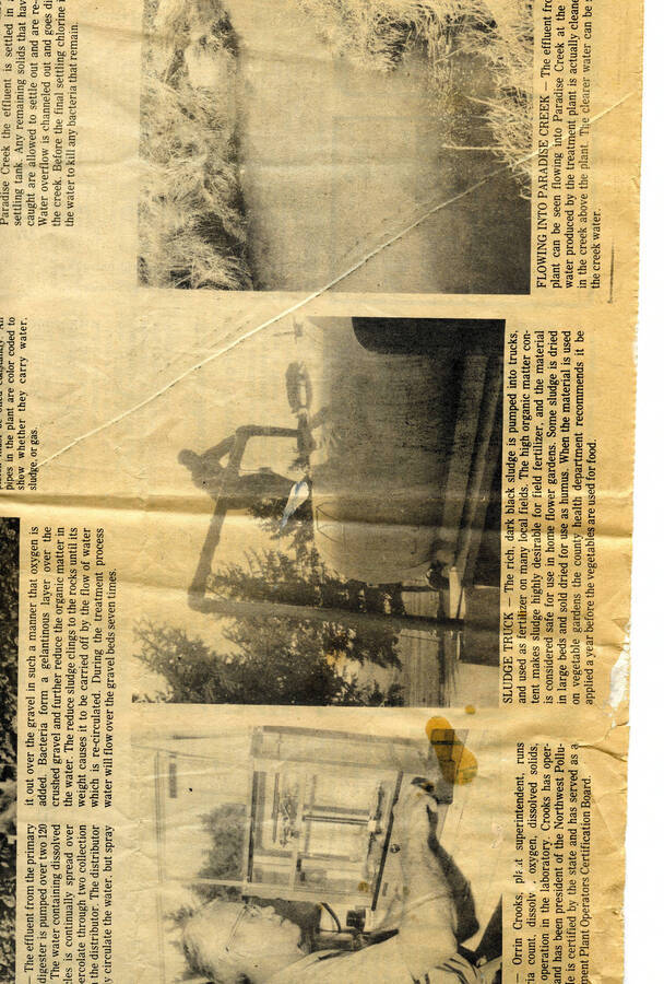 Full page newspaper article from the Idahonian, April 22, 1970, ""Water Treatment Plant Serves Moscow"". Part 5
