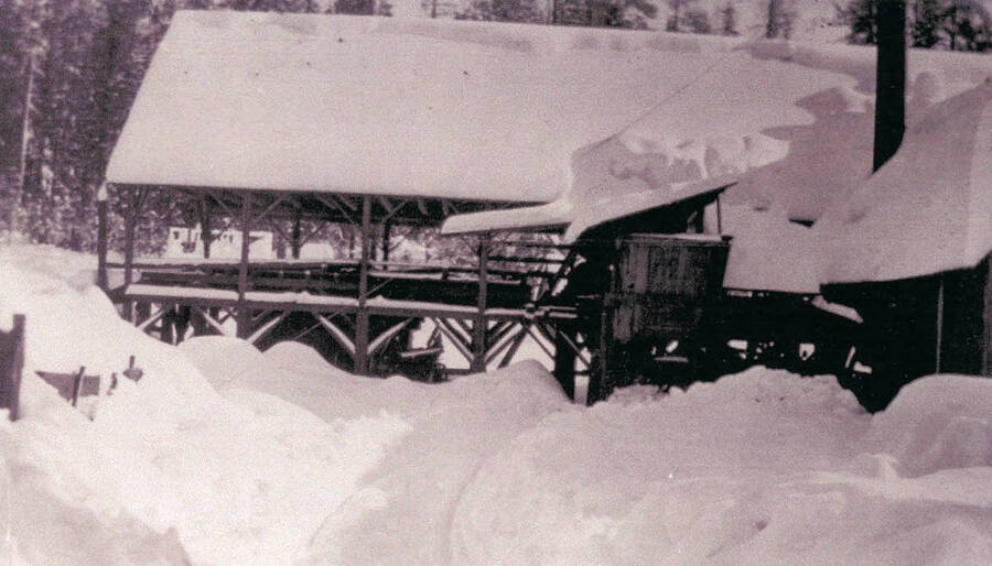 Alva Strong Mill at Middle Deep Creek when covered in snow.