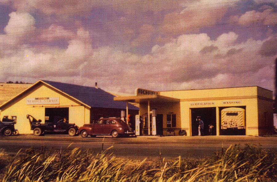 The Old Richield service station and garage sat where the current Cenex station is now located
