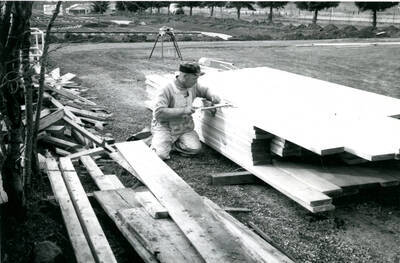 New shop building construction around 1973