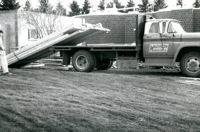 New shop building construction around 1973