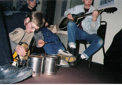 Bookpeople moves across the street. Main Street was closed. Customers came to form a book brigade and handed the stock across the street. The Border Highlanders played, Laura's Tea Room & Mikey's Gyros were open with hot drinks & soup. Locals plays music inside of Mikey's.
