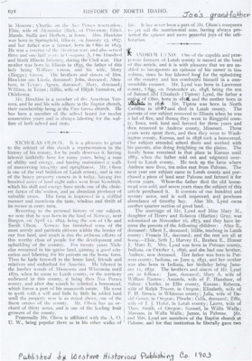 An excerpt from the History of North Idaho about Andrew Lynd and his family history, as well as his contributions to the Potlatch and Palouse communities. It lists his accomplishments, contributions, and family ties in different cities around the country.
