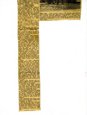 Newspaper clipping, titled "City's Modern Sewage Plant Can Be Complete With Final Phase Started", bottom half