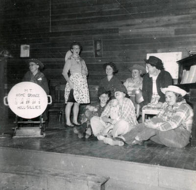 The Mountain Home Grange Hill-Sillies Band put on a show. Grandma Ida Soncarty in the band.