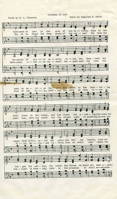 Sheet music written and composed by the school superintendent. Became a high school teacher without a high school diploma. In 1922, superintendents were required to have a bachelor's degree.