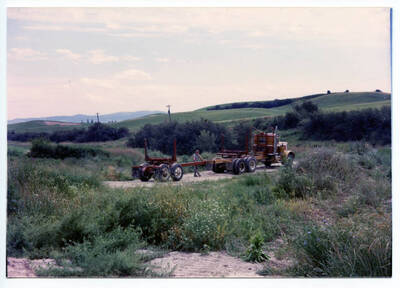 Tim Fleener and his Peterbilt logging truck.