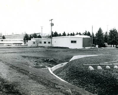 Old treatment plant from north side #1 Trickle Filter, looking southeast