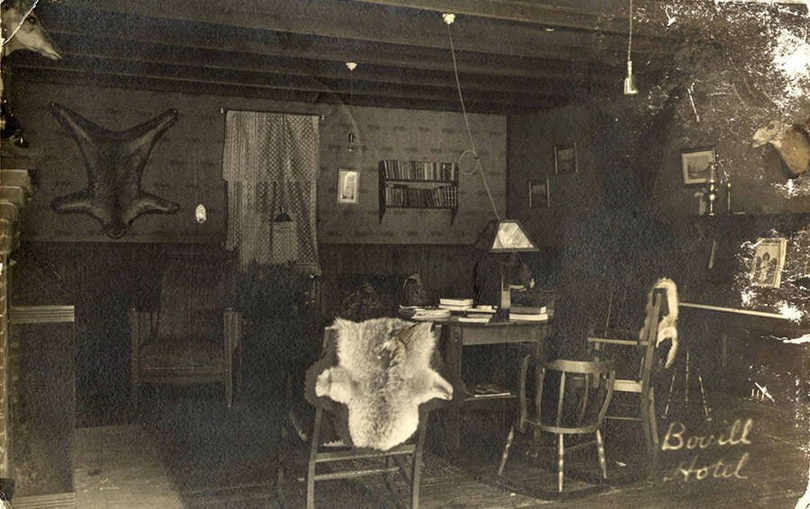 Interior view of the Bovill Hotel Parlor.