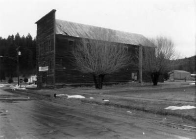 Bovill's Opera House with trees in the distance.