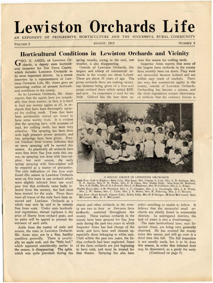 Vol. 2 no. 08, Printed in Lewiston, ID