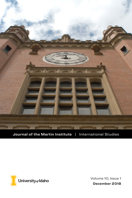 Issue of the Journal of the Martin Institute. Articles include: Assuring US-China Cooperation in Space (Jade Brown); Improving Global Resilience Against Coercive Geoeconomic Strategies (Briggs Jackson); Addressing Water Insecurity in the Andes (Alma Delic’); Mitigating Russia’s Influence in Crimea through Sanctions (Jamie Mustard); Reducing Air Pollution from Cruise Ships (Liz Daniel); Addressing the Trafficking of Live Animal Specimens Native to the Amazon Rainforest (Senna Pankopf); Improving the Adherence of Member States to European Union Press Freedom Laws (Graham Zickefoose); The Status of the Kurds in Iraq Post-2017 Independence Referendum (Zachary Lien); Intergroup Relations and Europe’s Migration Crisis (Cami Nichols); Addressing Gender Discrimination through Urban Design and Policy Reform in Spanish-Latin American Cities (Madison Jackson); Hosting Mega-Sporting Events Ethically in Developing Countries (Kimberly Gerken); Interview with Ambassador Maura Connelly