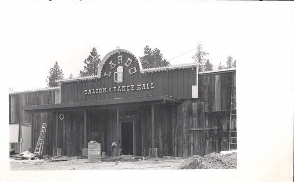 View of Lardo Saloon and Dance Hall under construction. Image contains the text: "LARDO SALOON & DANCE HALL"