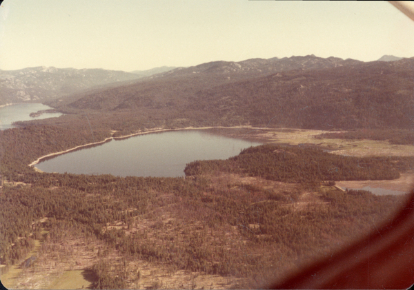 Original colored aerial photograph of Little Payette Lake