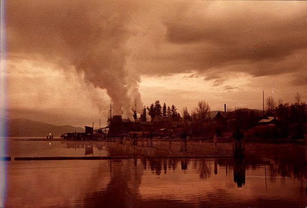 Artistic view of the mill on the lake