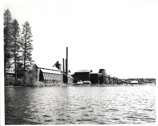 Payette Lake with the view of the exterior of the mill